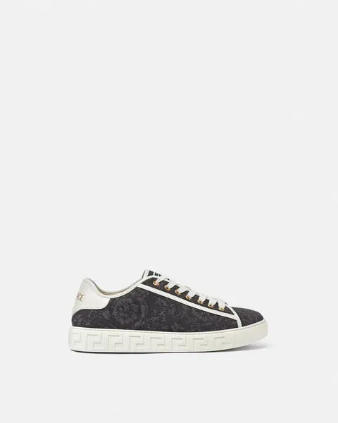 VERSACE BAROCCO GRECA SNEAKERS, Black+Print