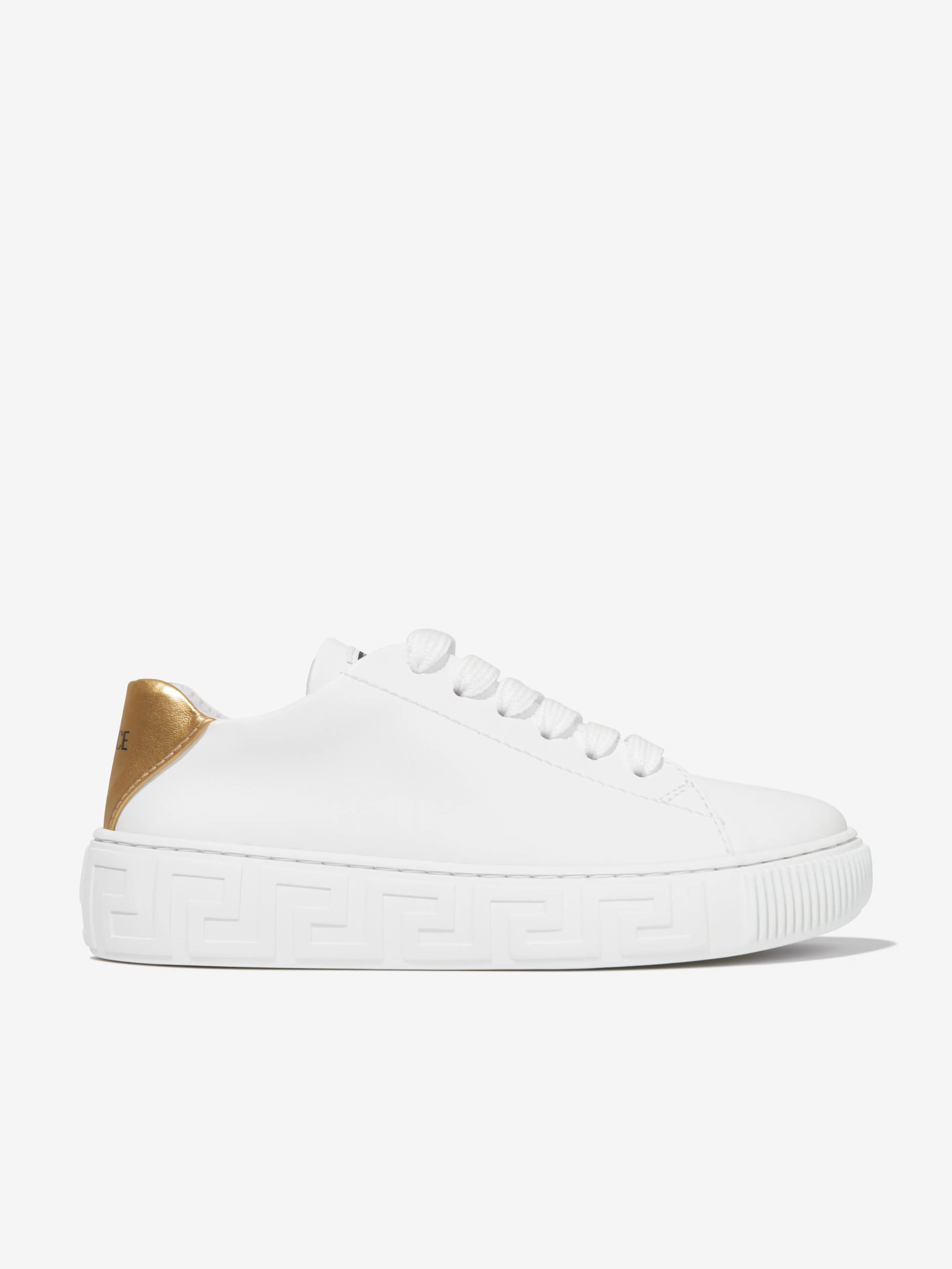 Versace Kids Greca Logo Trainers in White