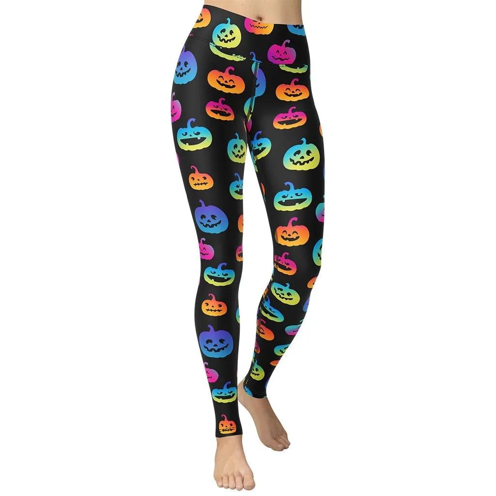 Vibrant Jack O'Lanterns Yoga Leggings