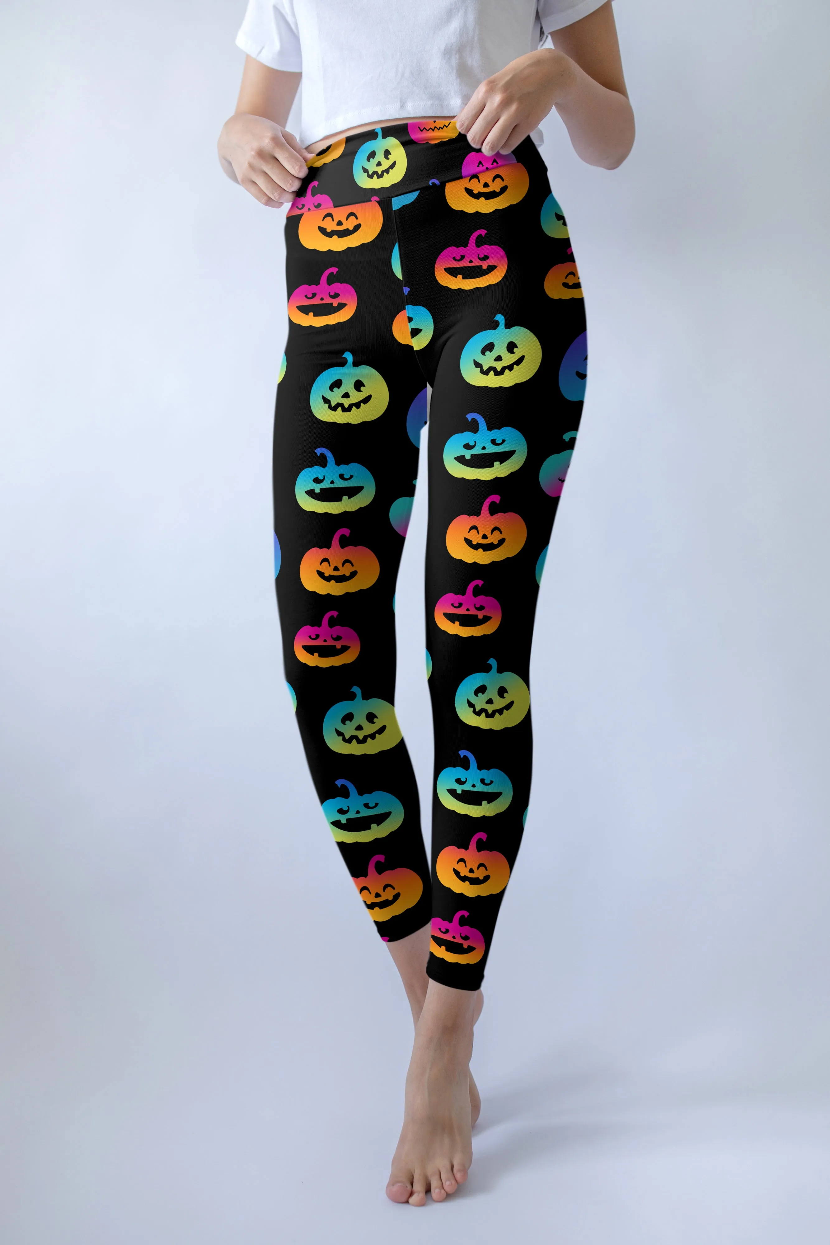 Vibrant Jack O'Lanterns Yoga Leggings