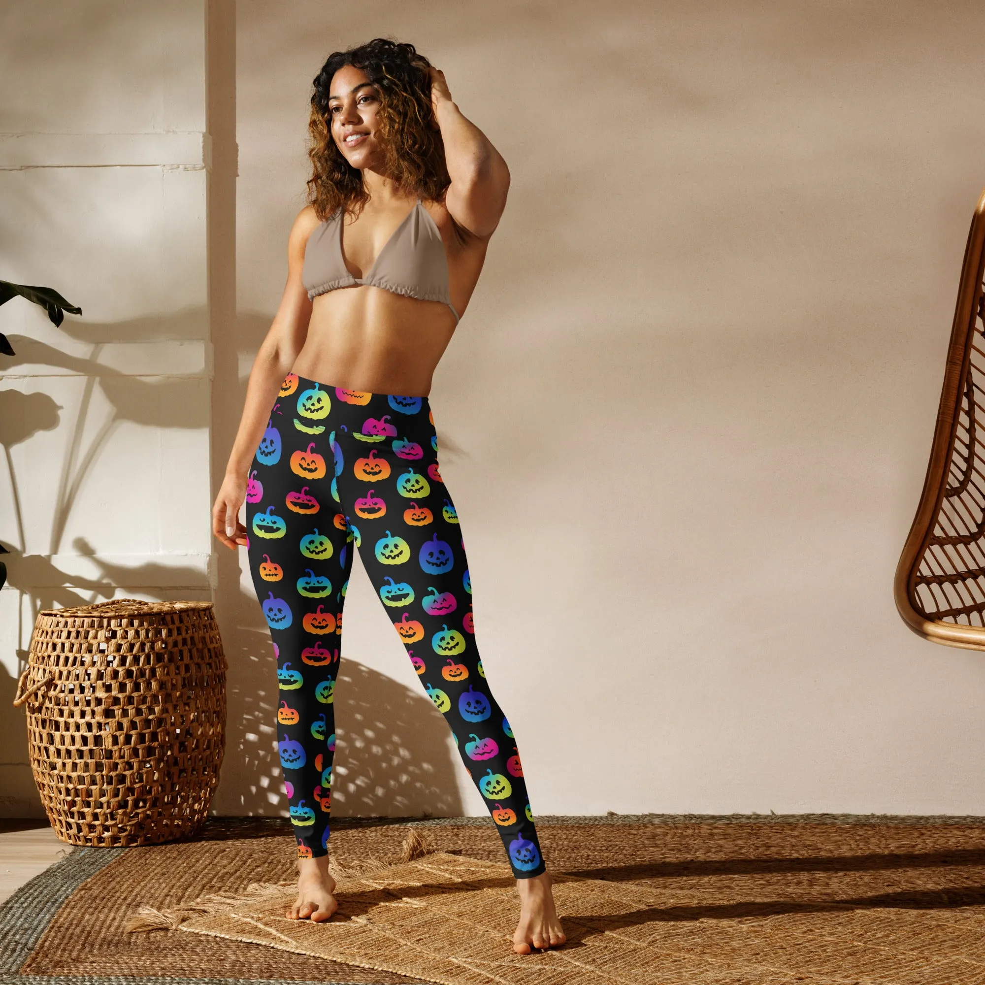 Vibrant Jack O'Lanterns Yoga Leggings