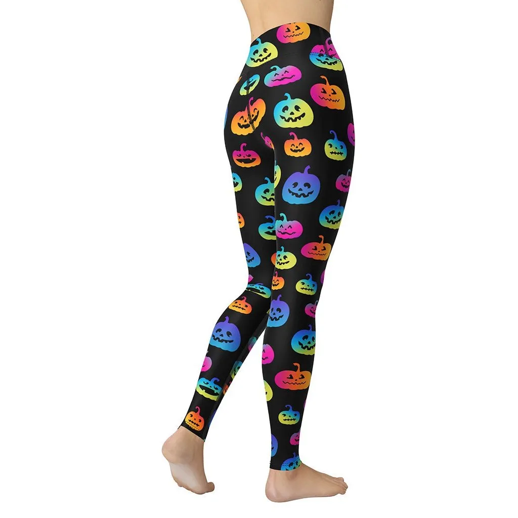 Vibrant Jack O'Lanterns Yoga Leggings