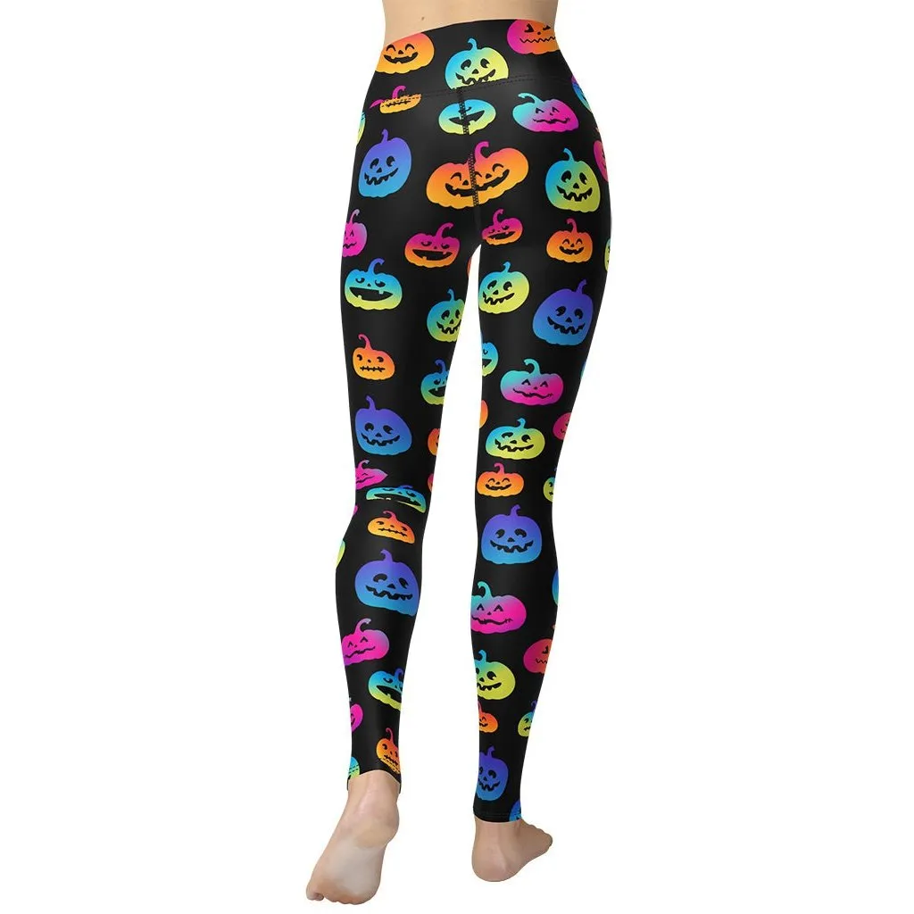 Vibrant Jack O'Lanterns Yoga Leggings