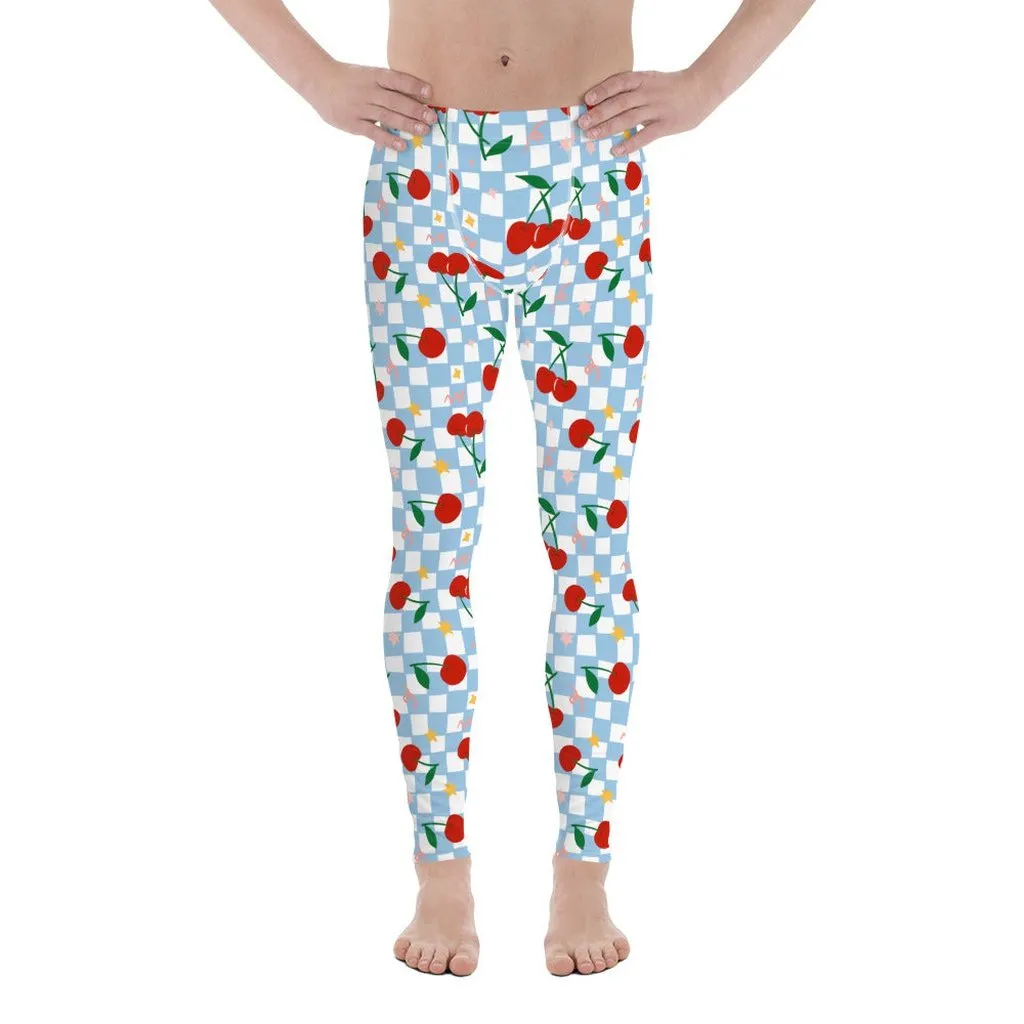 Vintage Cherry Checkered Men's Leggings