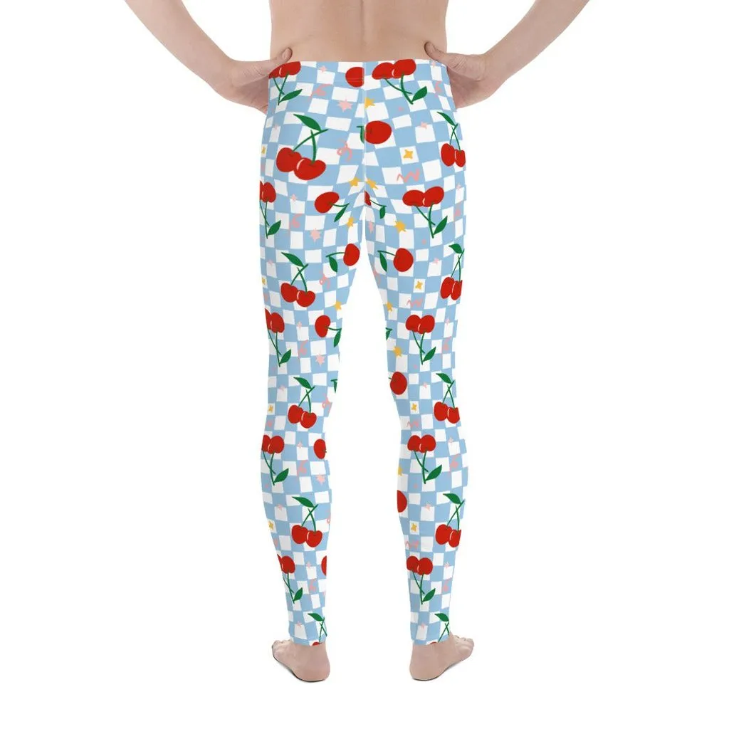 Vintage Cherry Checkered Men's Leggings