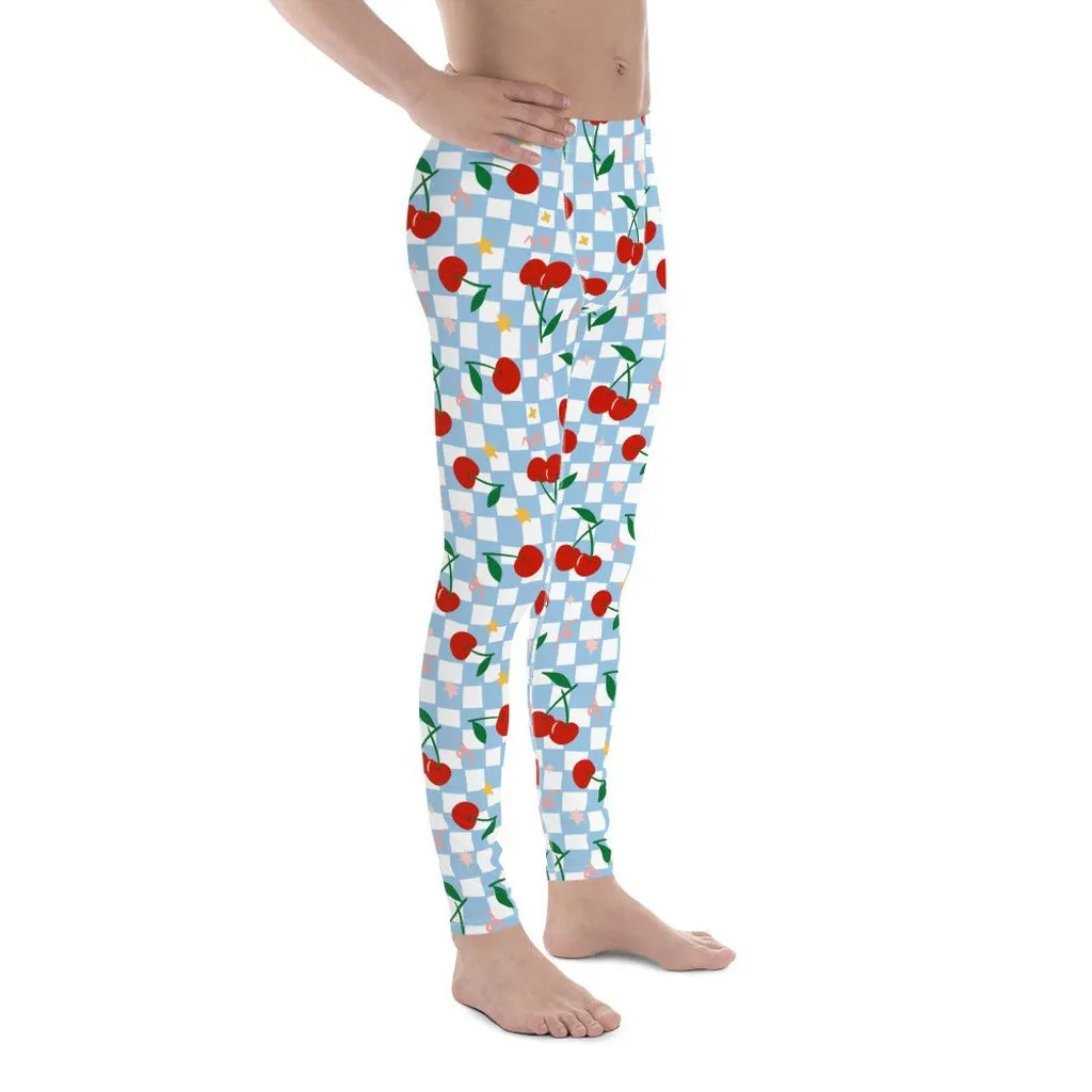 Vintage Cherry Checkered Men's Leggings