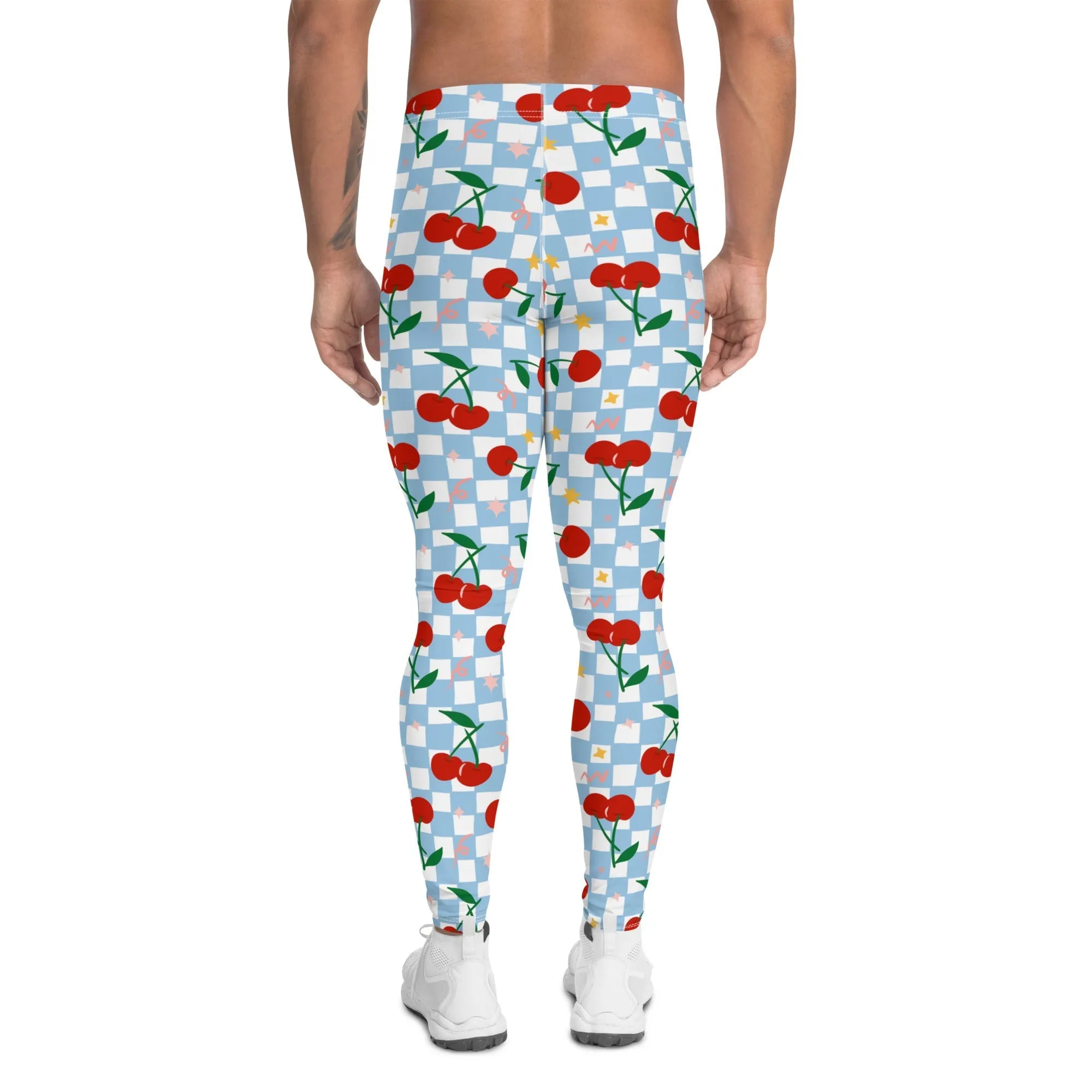 Vintage Cherry Checkered Men's Leggings