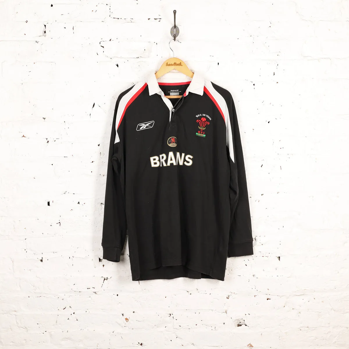 Wales 2006 Reebok Long Sleeve Away Rugby Shirt - Black - XL