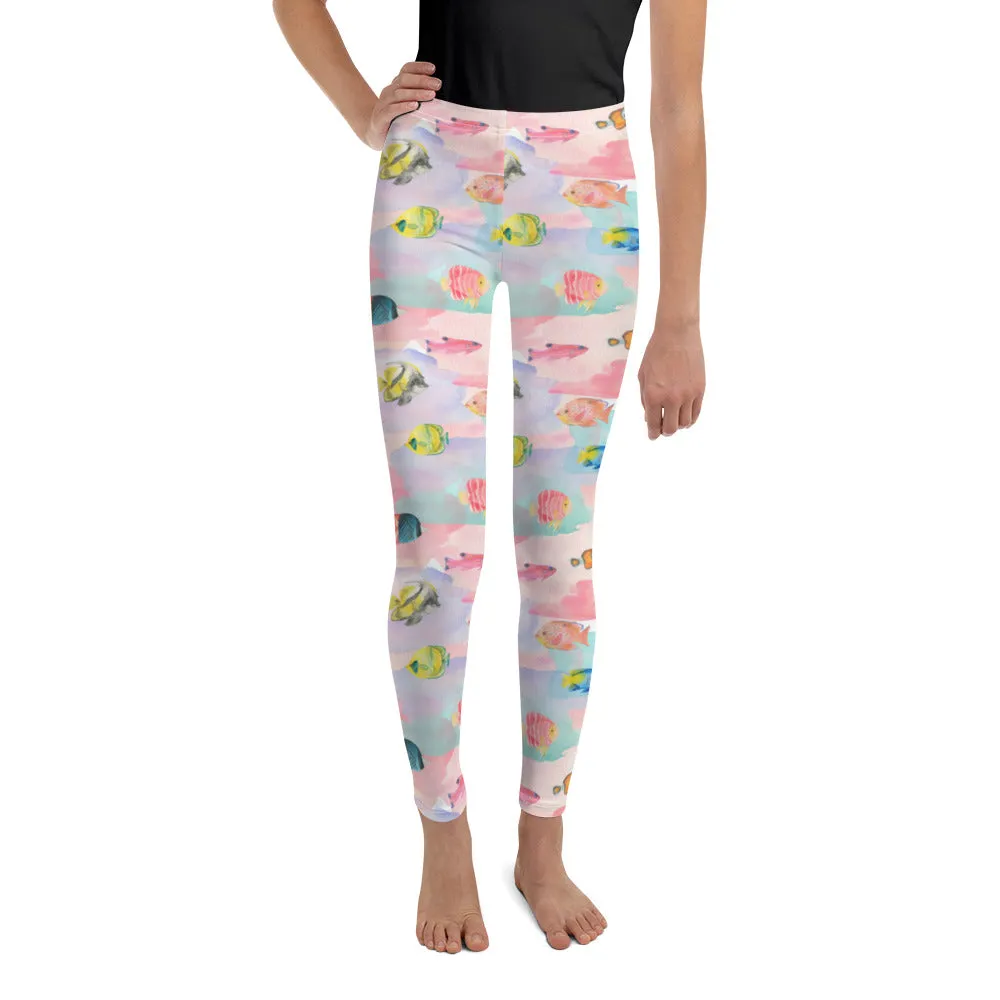 Watercolor Fish Youth Leggings