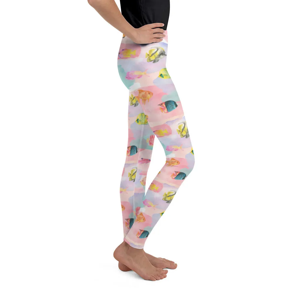 Watercolor Fish Youth Leggings