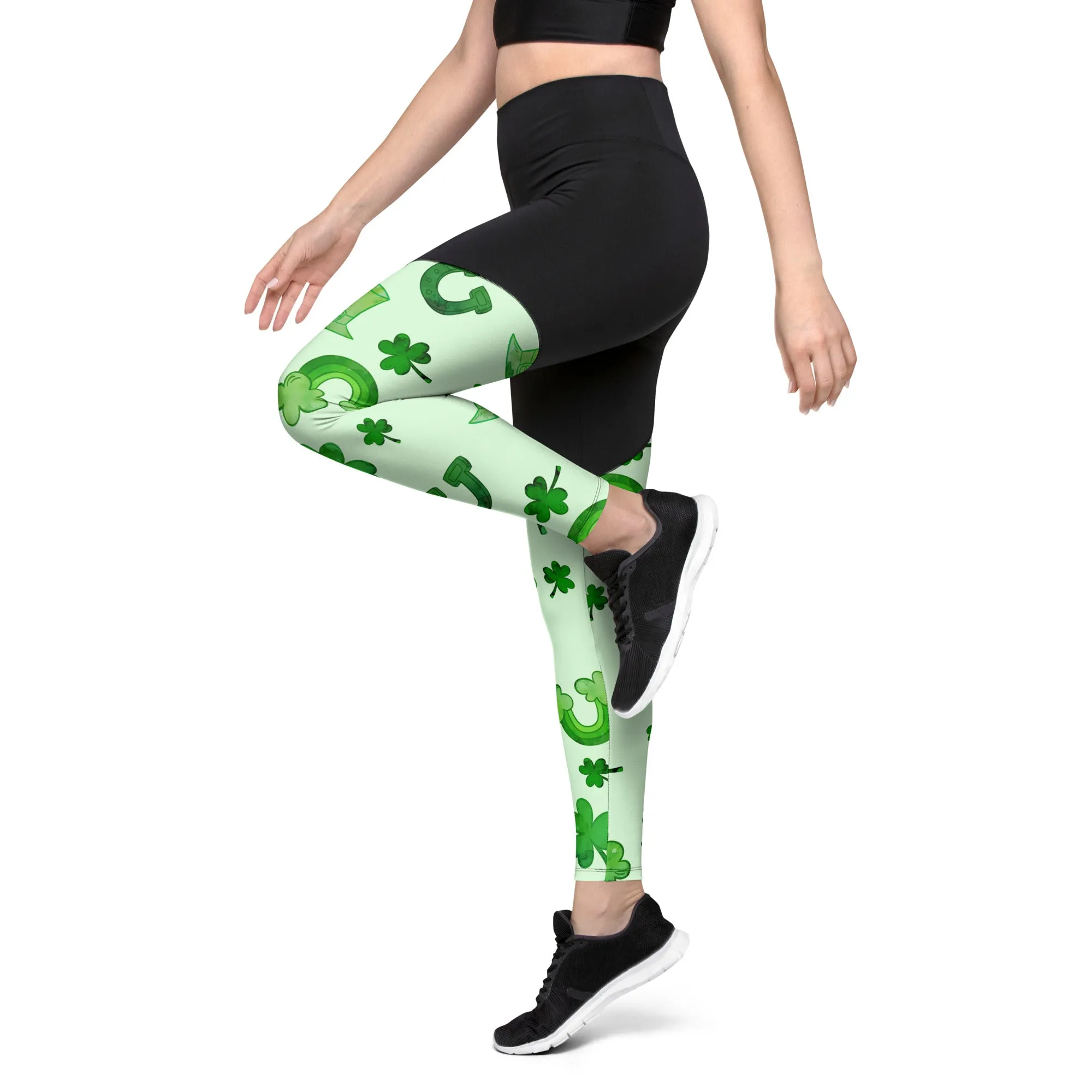 Watercolor St. Patrick's Day Compression Leggings