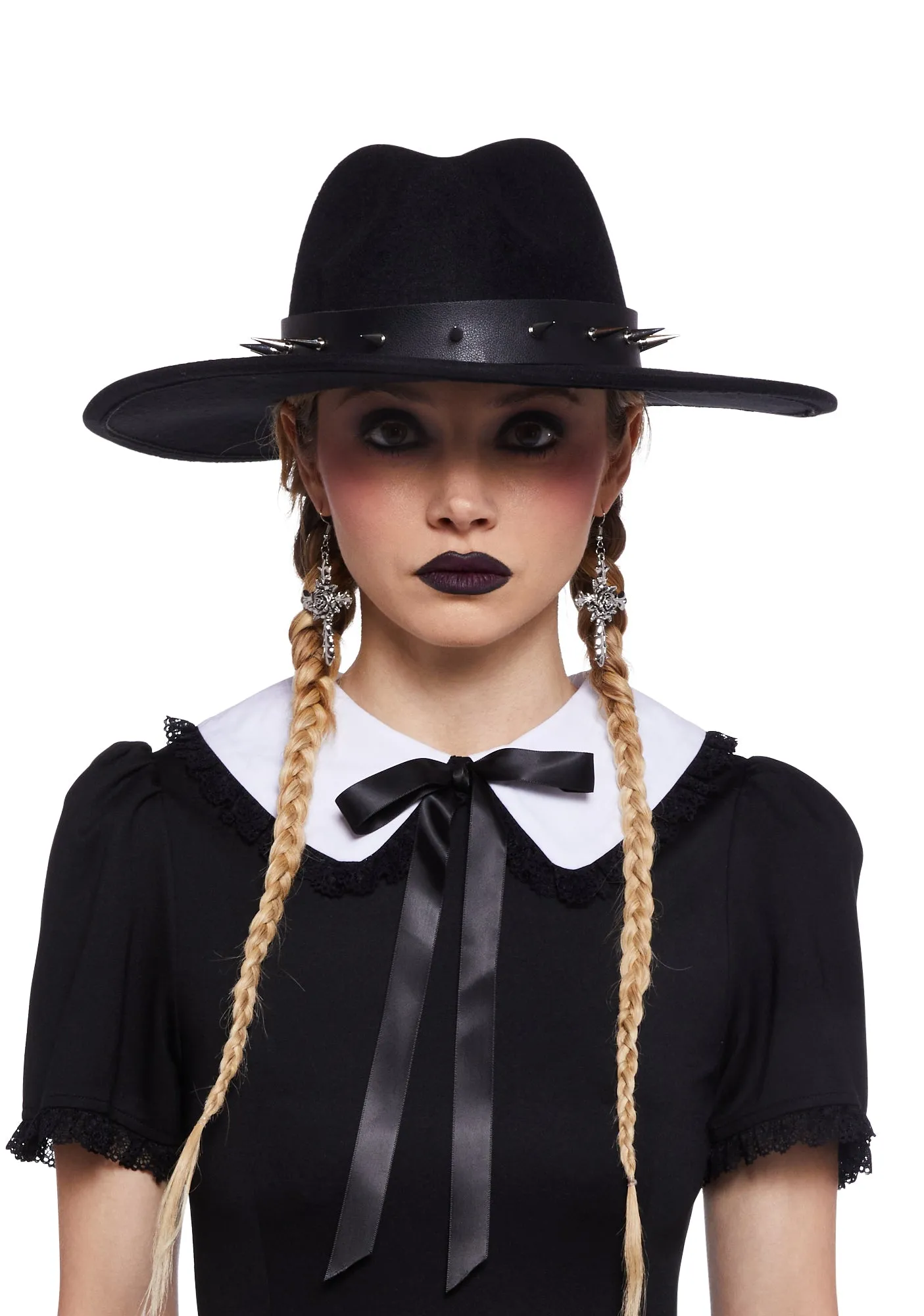 Wayward Soul Spiked Wide Brim Hat-