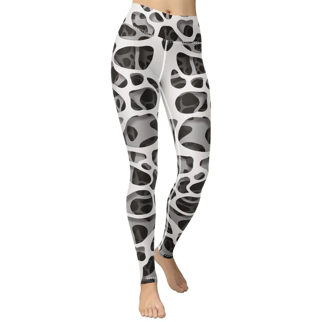 Web Illusion Pattern Yoga Leggings