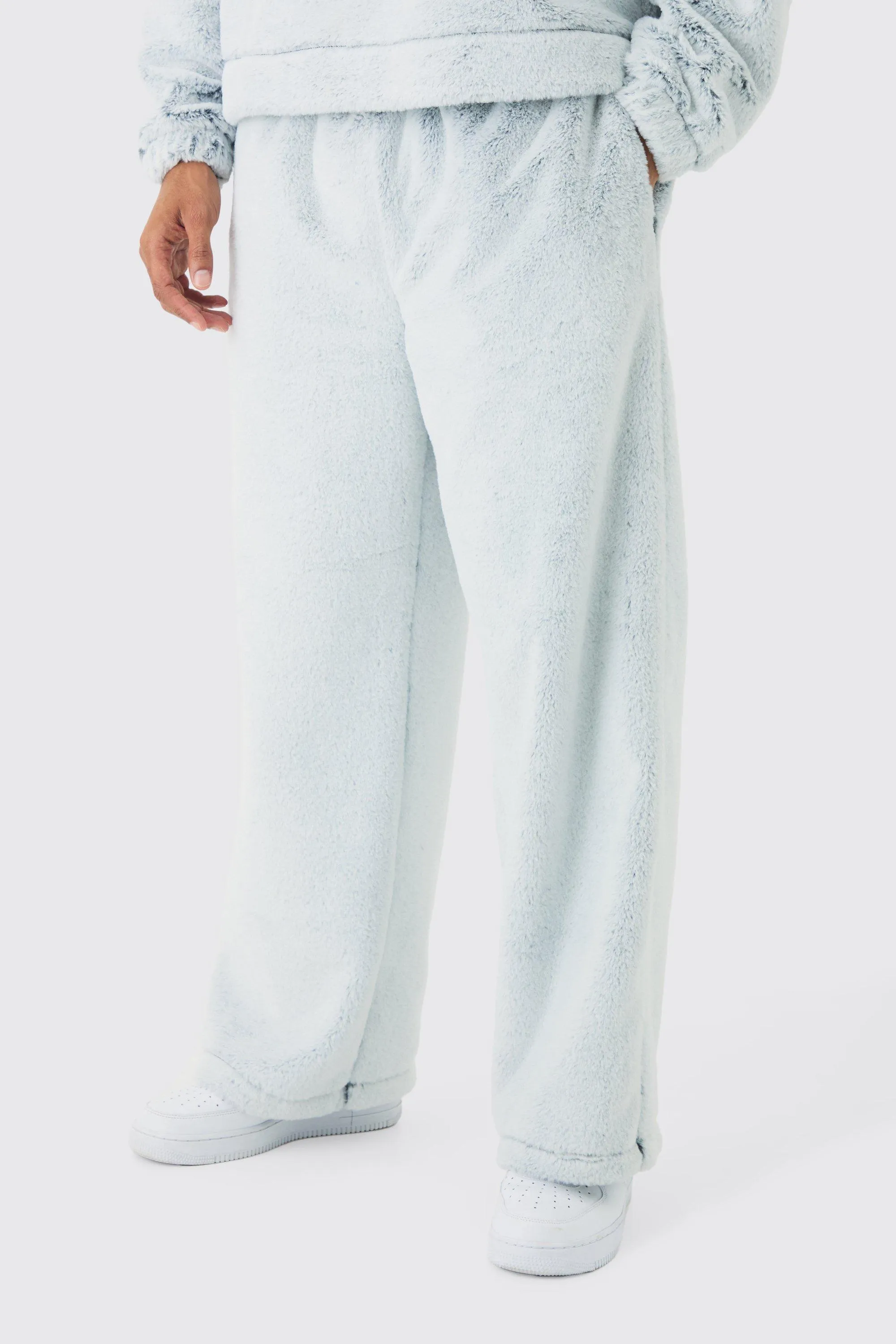 Wide Leg Fluffy Two Tone Joggers