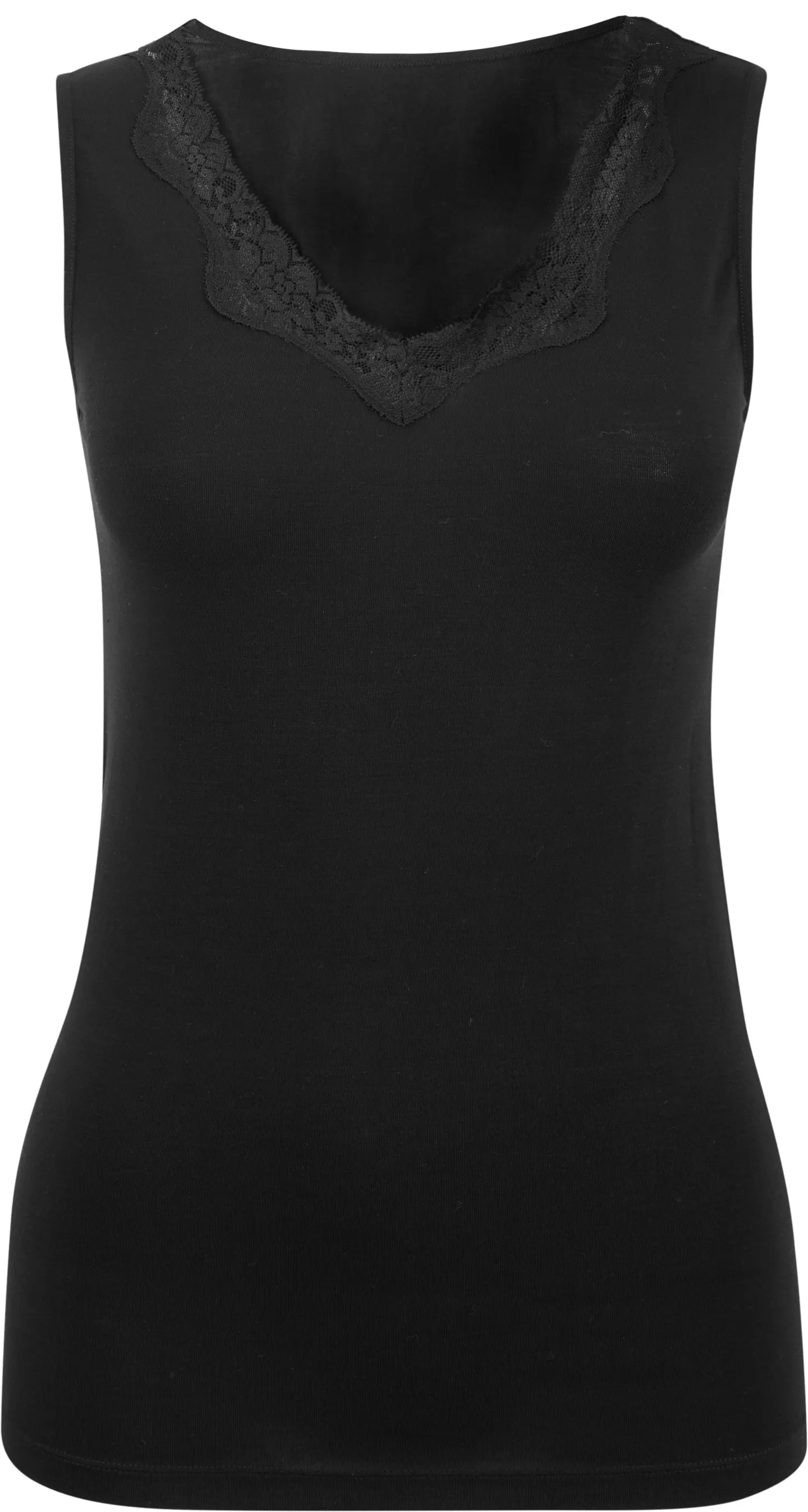 Women's Acrylic Thermal Lace Vest in Black | Postie