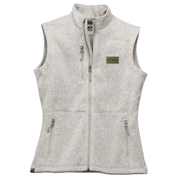 WOMEN’S STORM CREEK SWEATERFLEECE VEST- Pleather Mono Patch