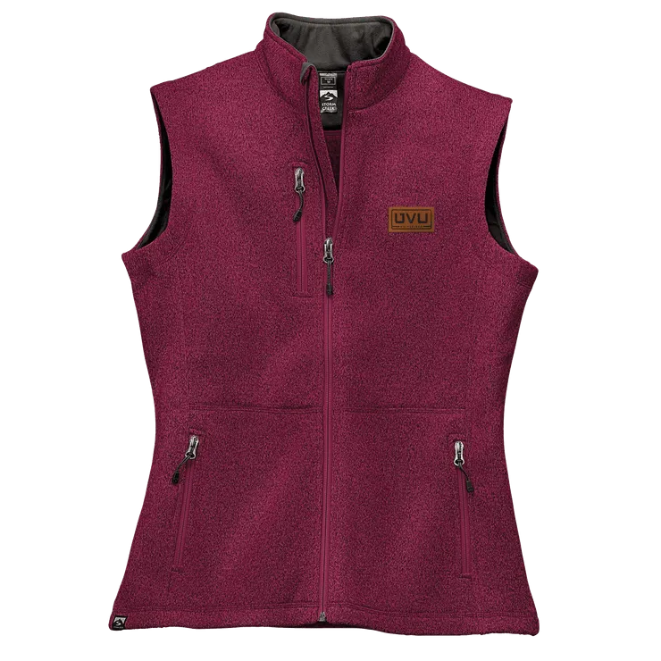 WOMEN’S STORM CREEK SWEATERFLEECE VEST- Pleather Mono Patch