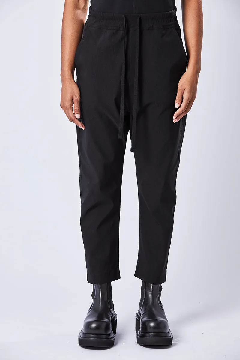 WOVEN DROPPED CROTCH TROUSERS