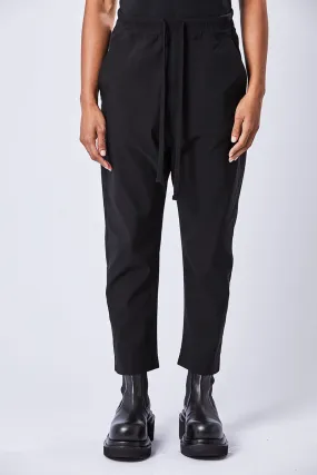 WOVEN DROPPED CROTCH TROUSERS