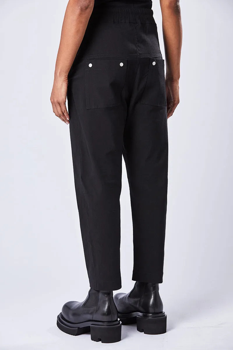 WOVEN DROPPED CROTCH TROUSERS