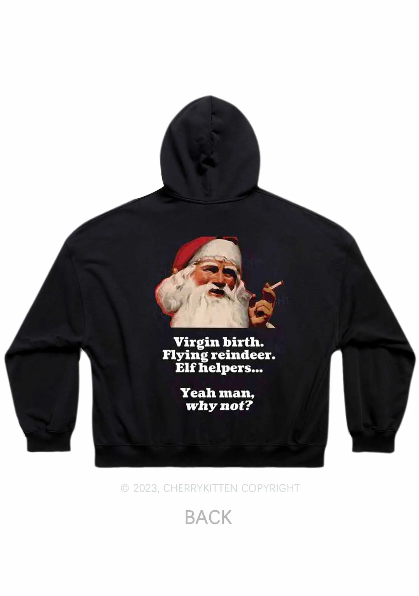 Yeah Man Why Not Christmas Y2K Hoodie Cherrykitten