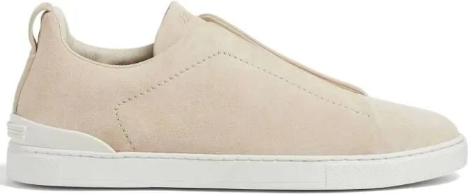 Zegna Triple Stitch leather sneakers Neutrals