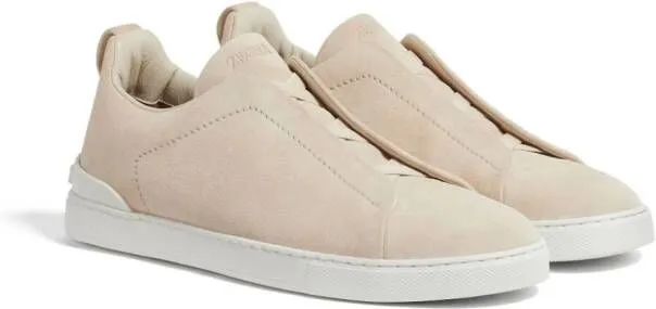 Zegna Triple Stitch leather sneakers Neutrals