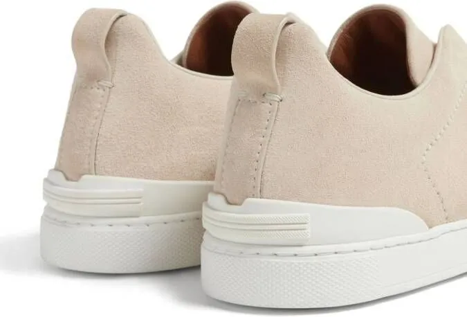 Zegna Triple Stitch leather sneakers Neutrals