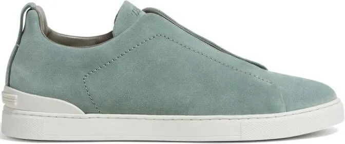 Zegna Triple Stitch suede sneakers Green