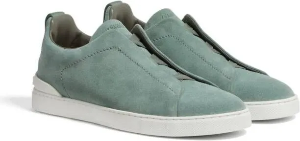 Zegna Triple Stitch suede sneakers Green