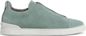 Zegna Triple Stitch suede sneakers Green