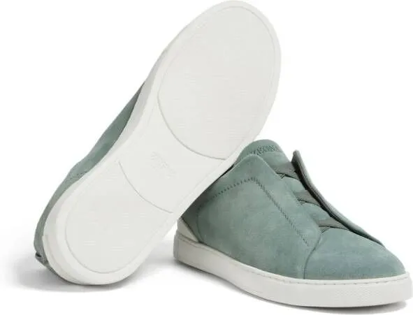 Zegna Triple Stitch suede sneakers Green