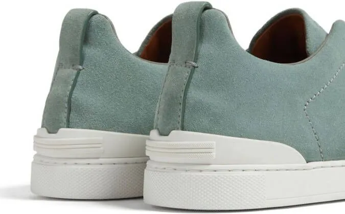 Zegna Triple Stitch suede sneakers Green